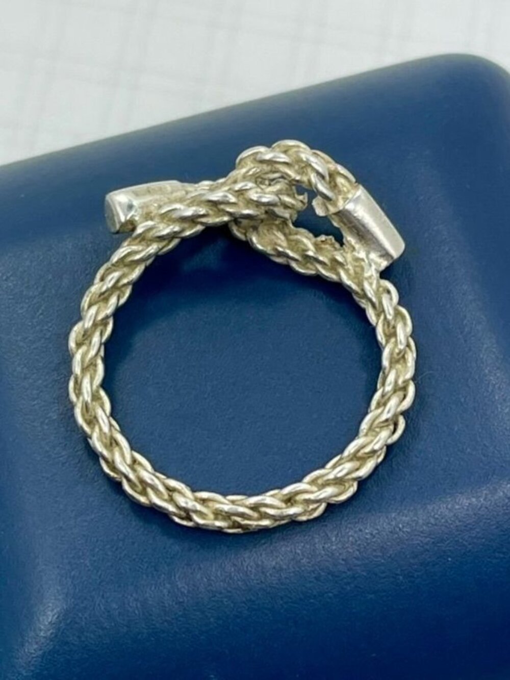 Vintage Italian 925 Sterling Rope Love Knot Ring Size 6.25 - Picture 2 of 6